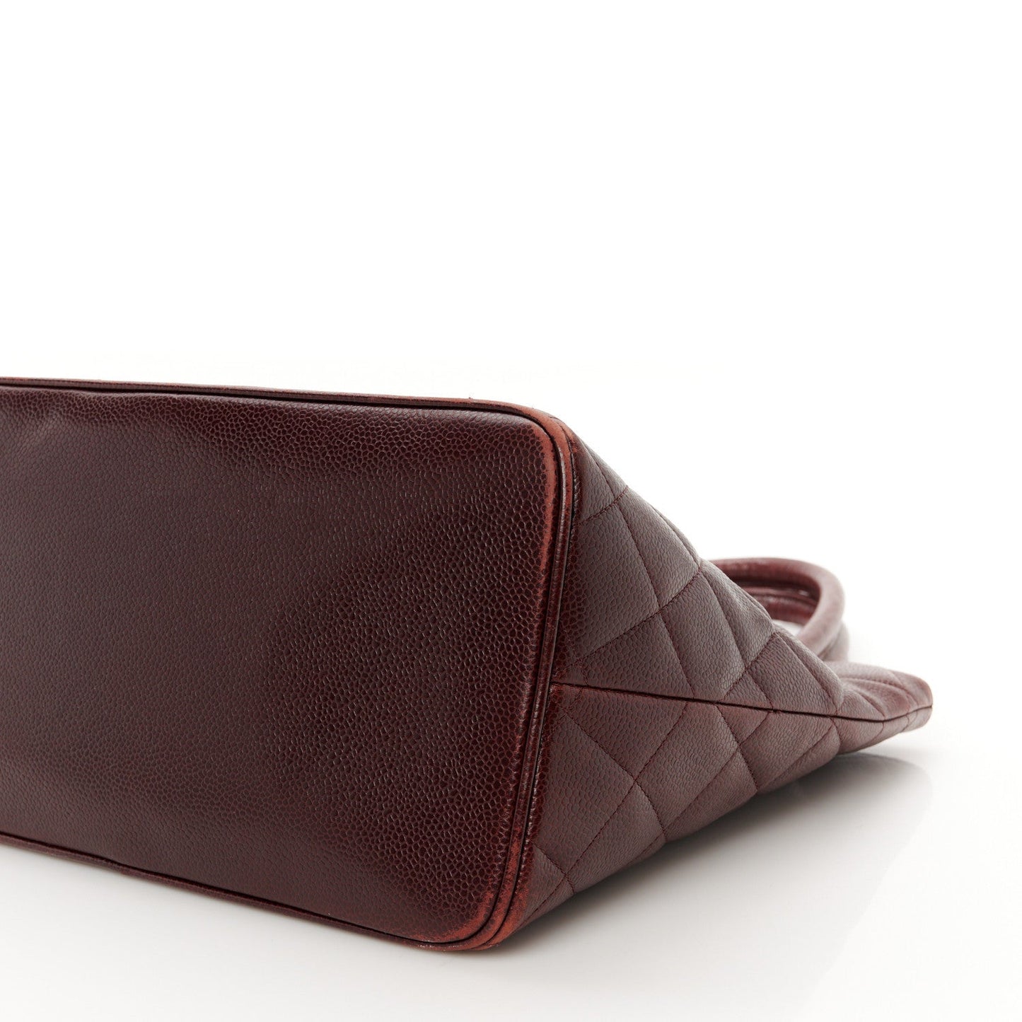 Caviar Quilted Medallion Tote Bordeaux