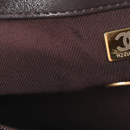 Lambskin Quilted Medium Chanel 19 Flap Dark Brown
