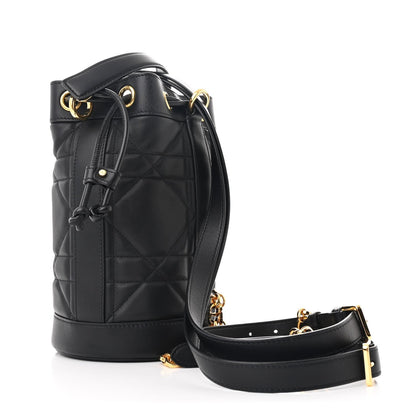 Calfskin Macrocannage Cannage Small Drawstring Backpack Black