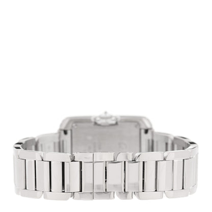 18K White Gold Diamond Bezel 23mm Tank Anglaise Quartz Watch