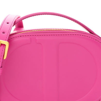 Calfskin CD Signature Oval Crossbody Camera Bag Rani Pink