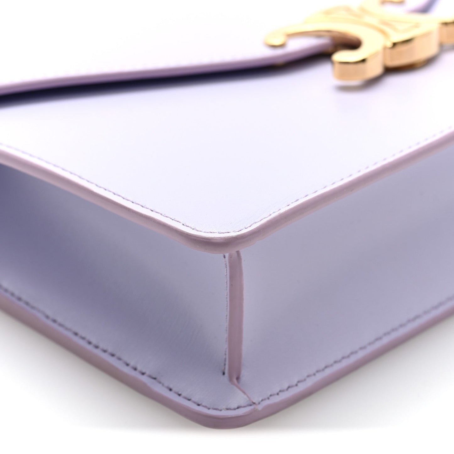 Shiny Calfskin Triomphe Margo Wallet on Chain Light Lavender