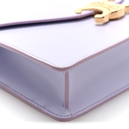 Shiny Calfskin Triomphe Margo Wallet on Chain Light Lavender