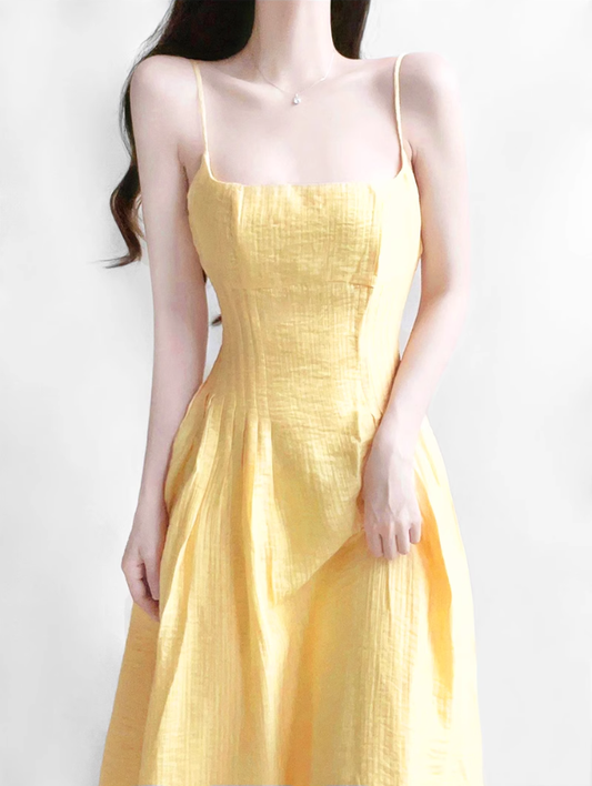 2025 Summer New French Retro Floral Beach Seaside Holiday Suspender Dress R0933