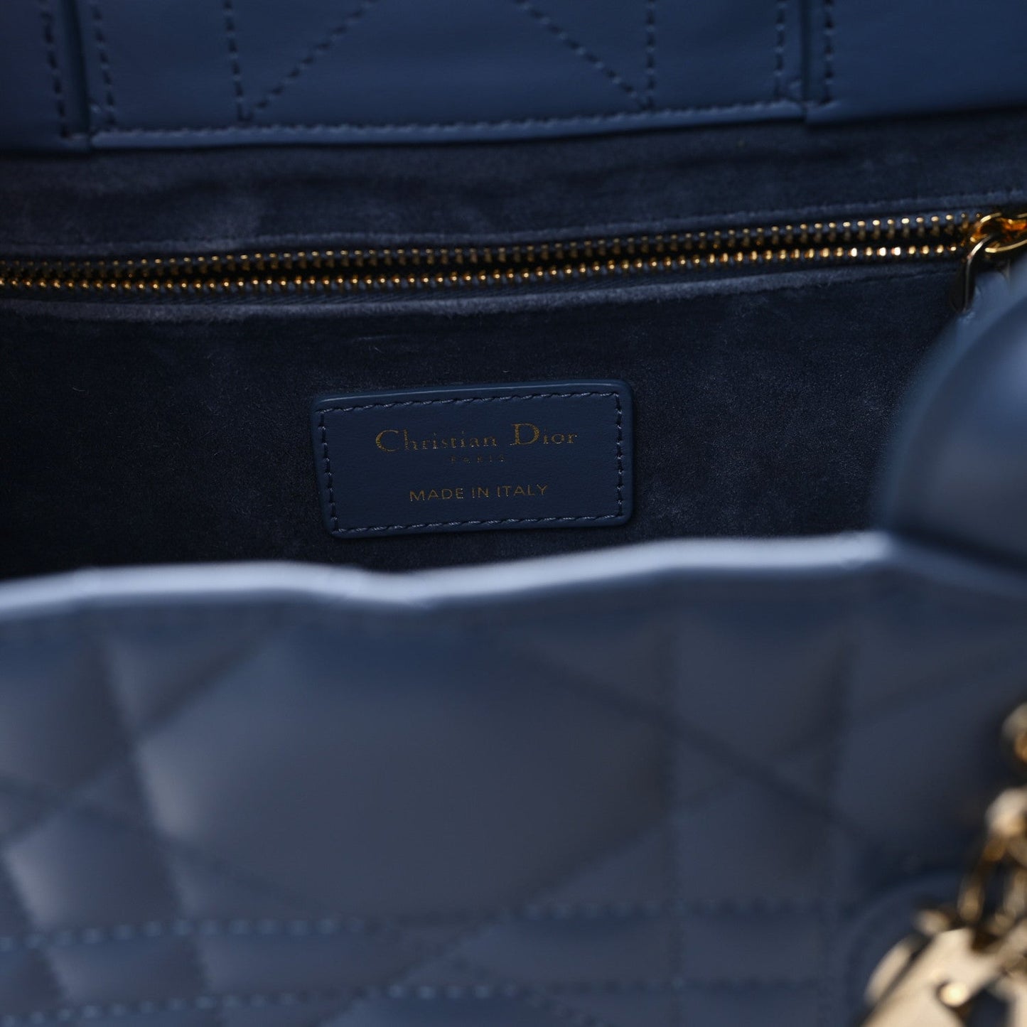 Calfskin Macro Cannage Small Book Tote Denim Blue