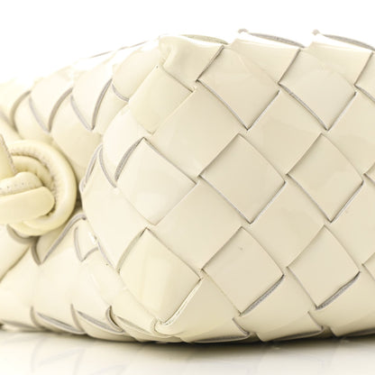 Patent Nappa Intrecciato Mini Loop Camera Bag White
