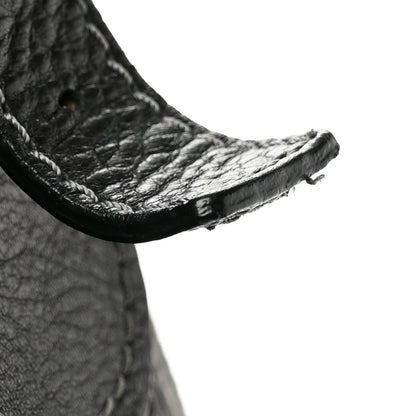Calfskin Paddington Dome Satchel Black