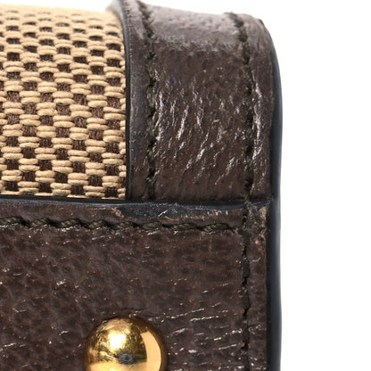 Monogram Jumbo GG Textured Dollar Calfskin Small Diana Tote Bag Camel Ebony New Acero