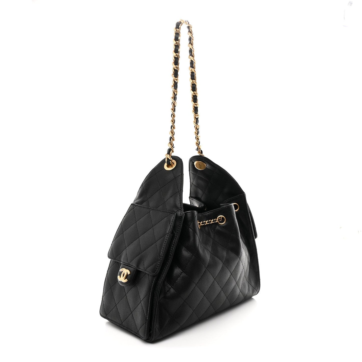Caviar Quilted Small Chanel 25 Handbag Black