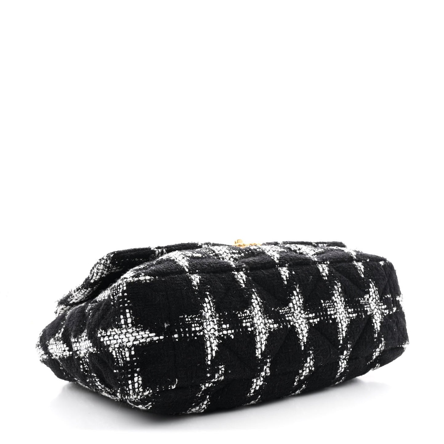 Tweed Quilted Maxi Chanel 19 Flap Black White