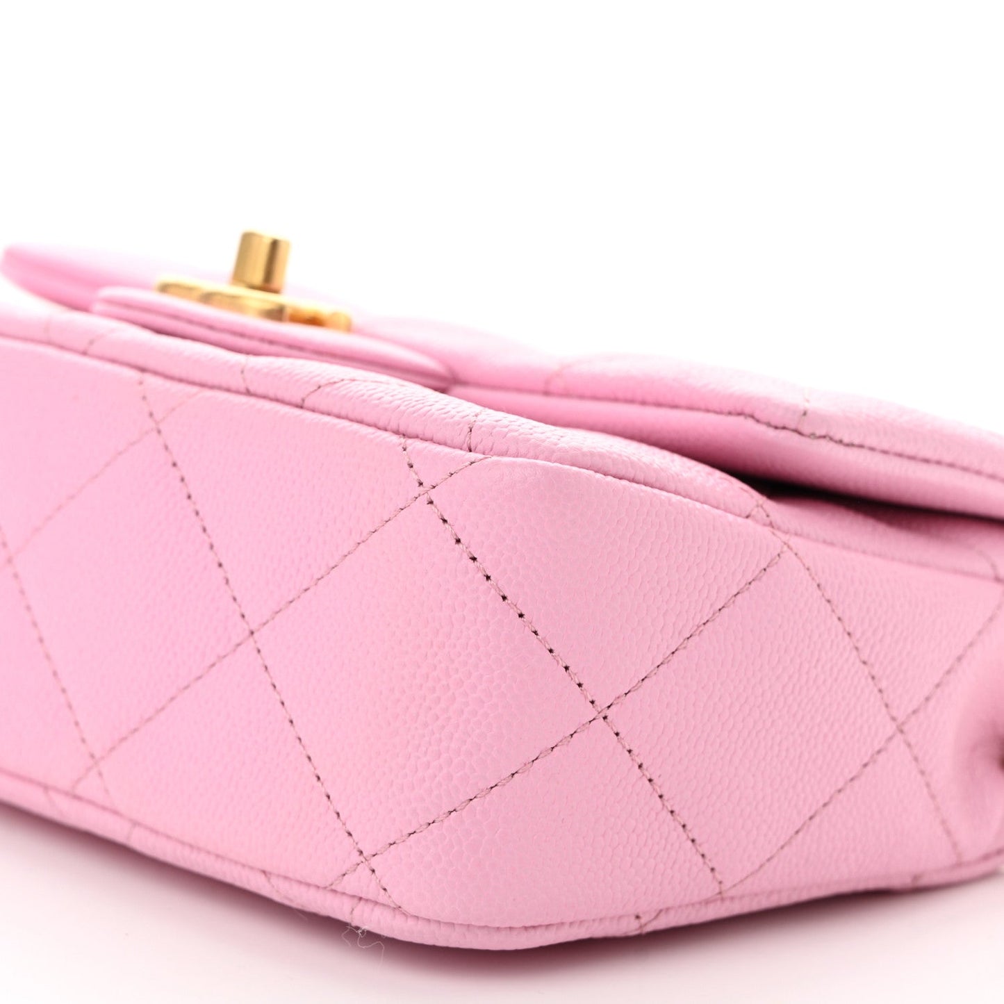 Caviar Quilted Mini Sweetheart Flap Lilac