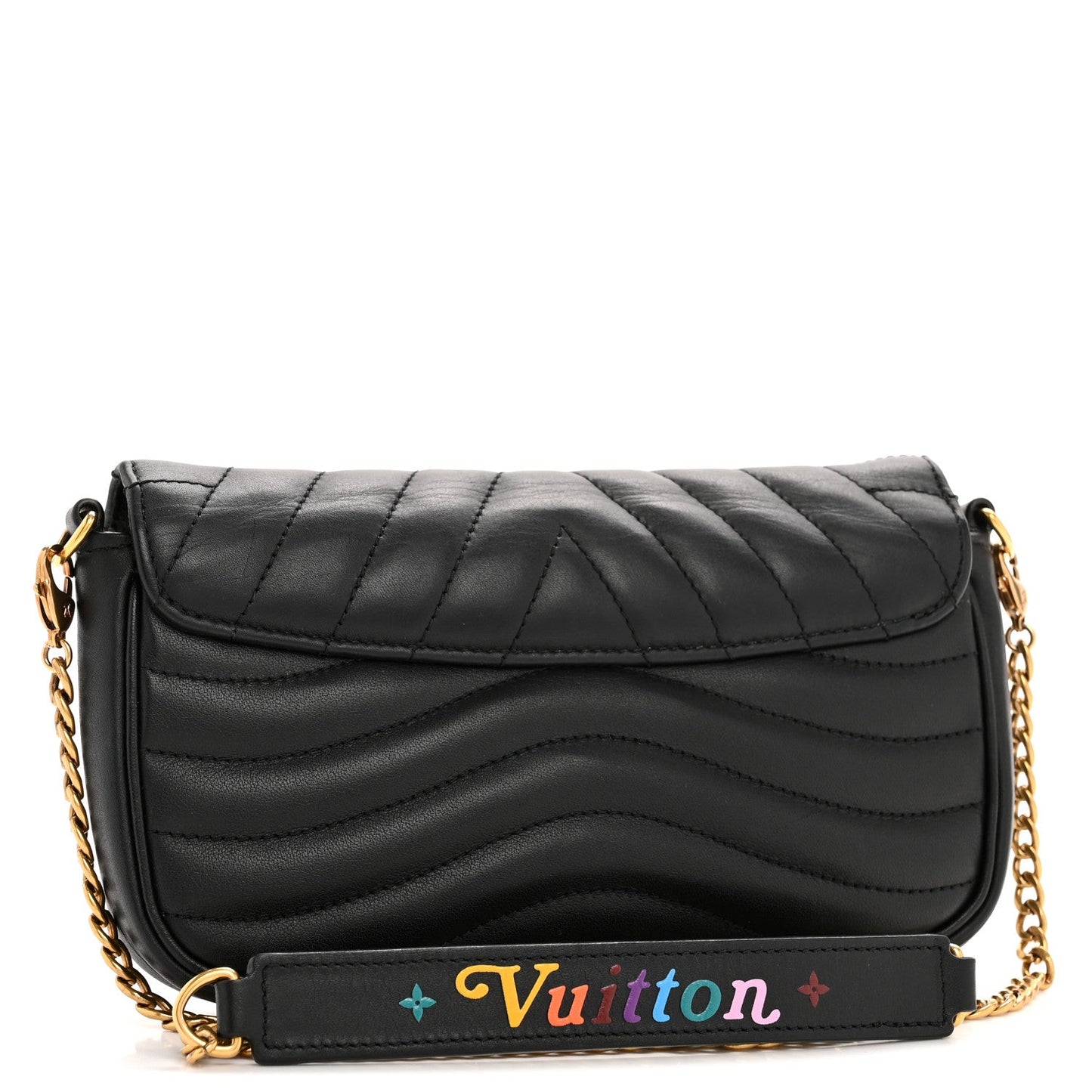 Calfskin New Wave Chain Pochette Black