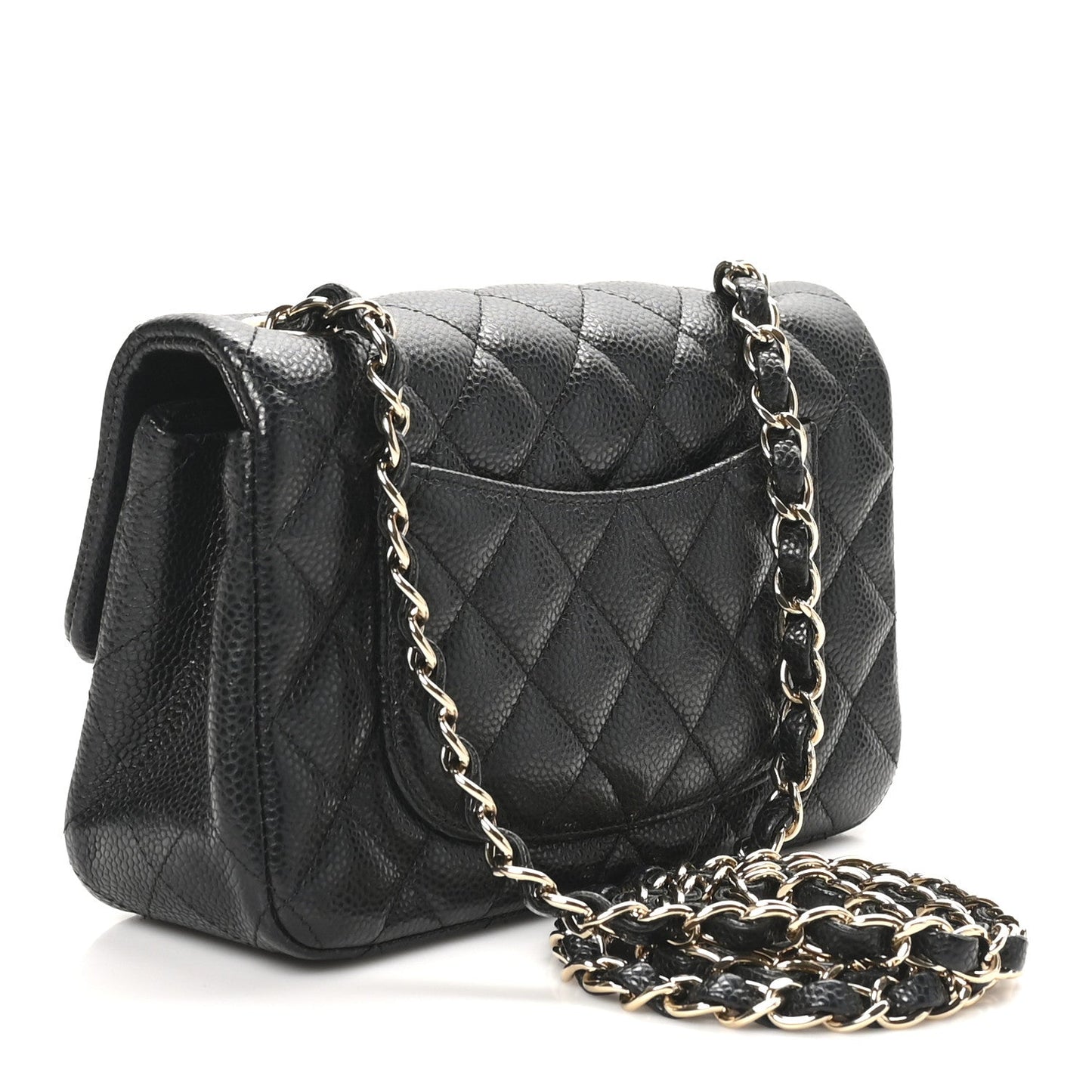 Caviar Quilted Mini Rectangular Flap Black