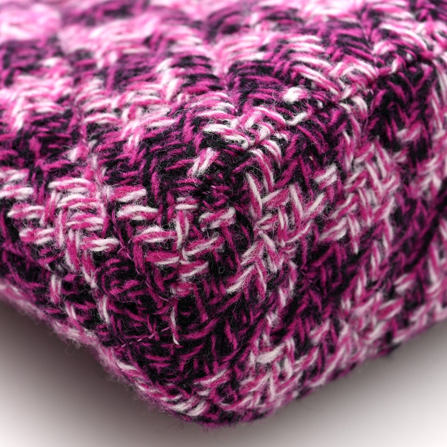 Tweed Quilted Mini Clutch With Chain Purple
