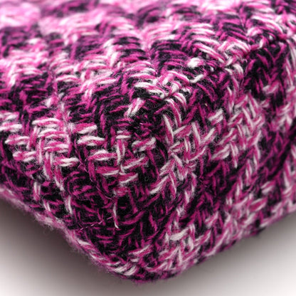 Tweed Quilted Mini Clutch With Chain Purple