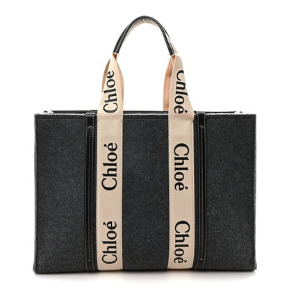 Felt Large Woody Ribbon Tote Cashmere Grey