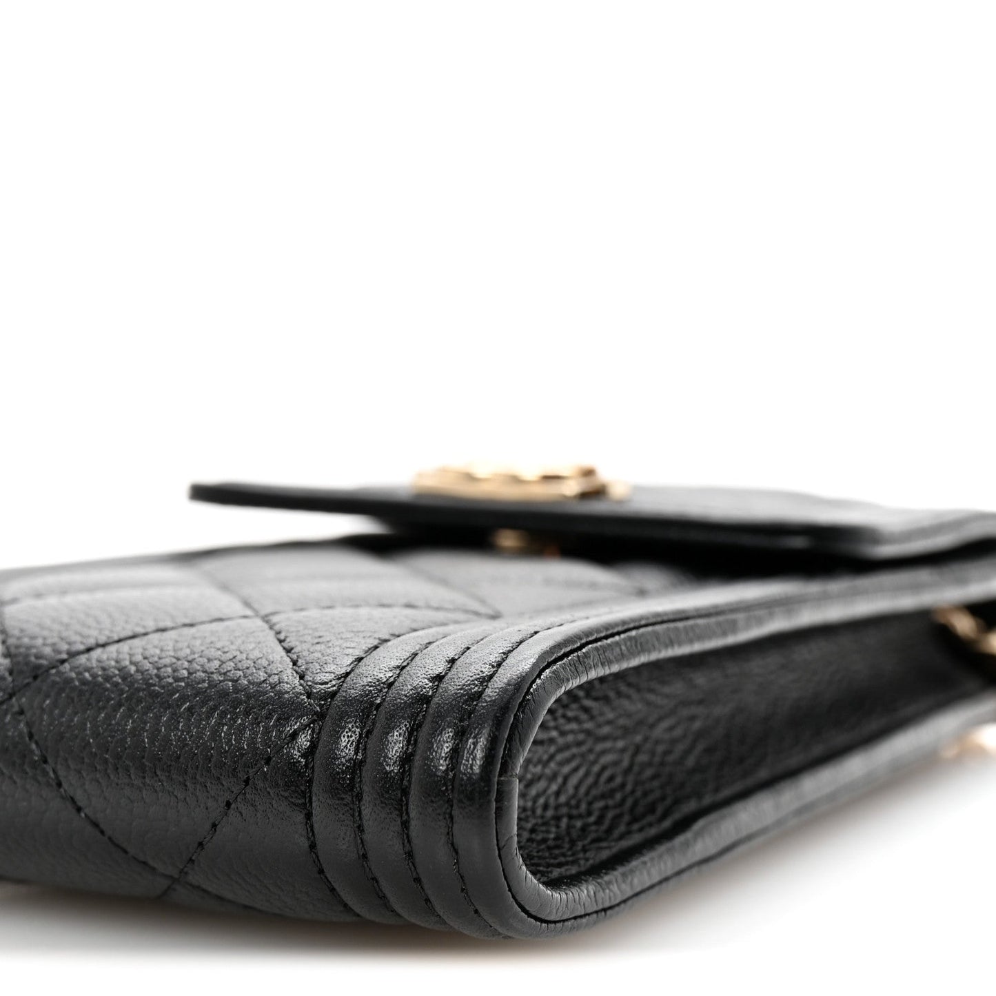Caviar Quilted Boy Phone Holder Black