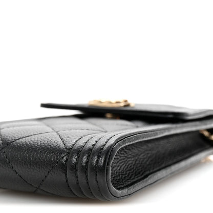 Caviar Quilted Boy Phone Holder Black
