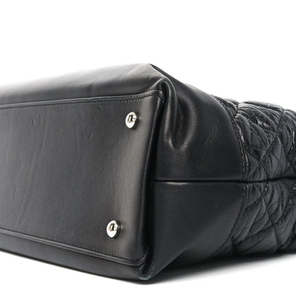Aged Calfskin Quilted Be CC Tote Black