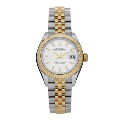 Stainless Steel 18K Yellow Gold 28mm Oyster Perpetual Datejust Watch Silver 279173