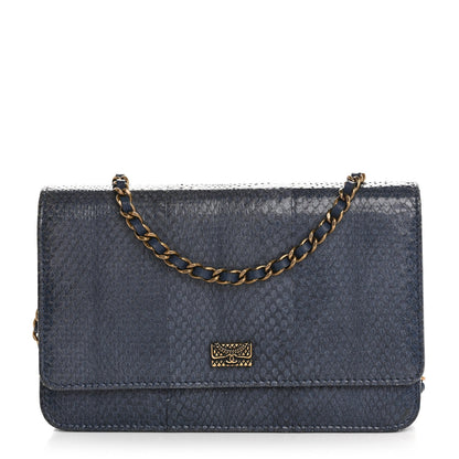 Snakeskin Wallet On Chain WOC Blue