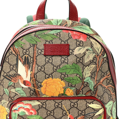 GG Supreme Monogram Tian Web Small Day Backpack Beige Multicolor Red