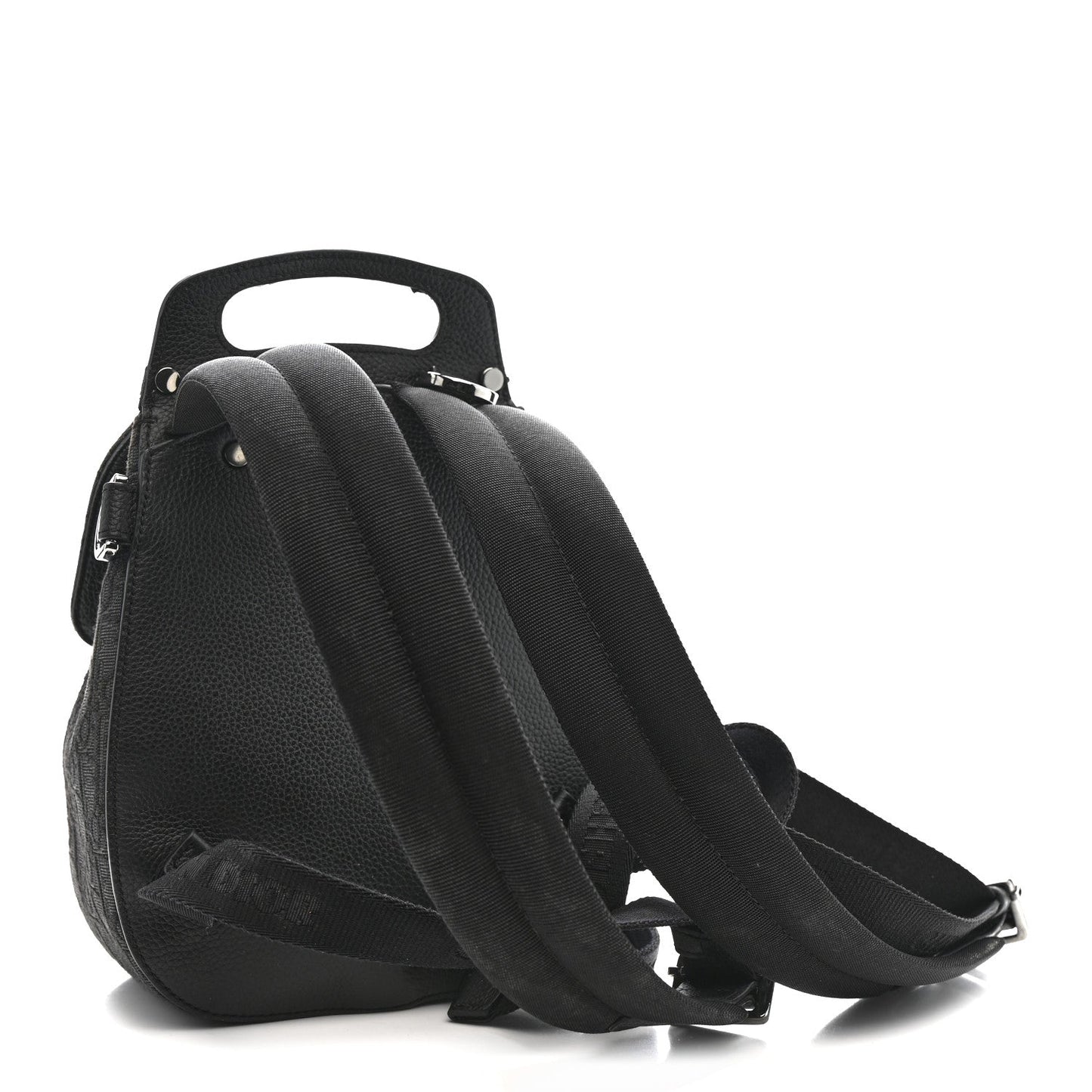 Oblique Jacquard Mini Saddle Backpack Black Blue