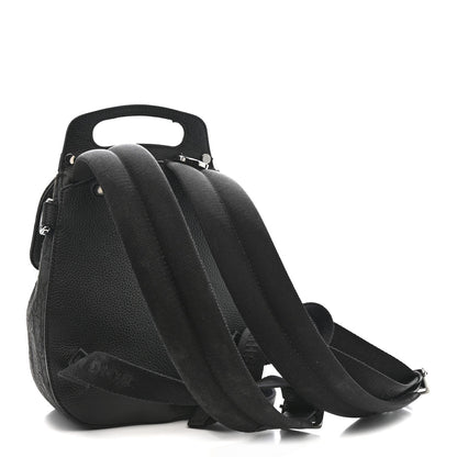 Oblique Jacquard Mini Saddle Backpack Black Blue