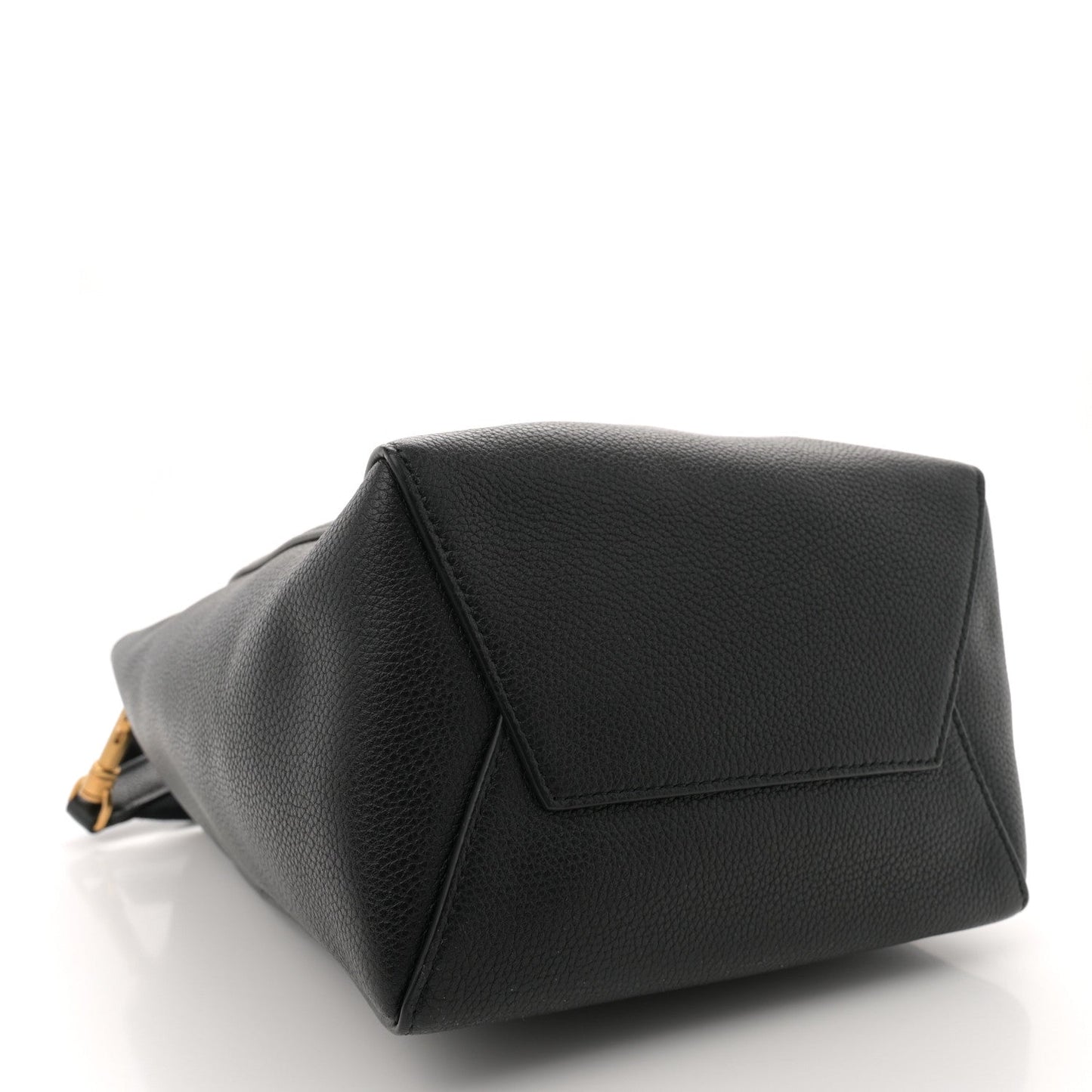 Soft Grained Calfskin Small Sangle Bucket Bag Black