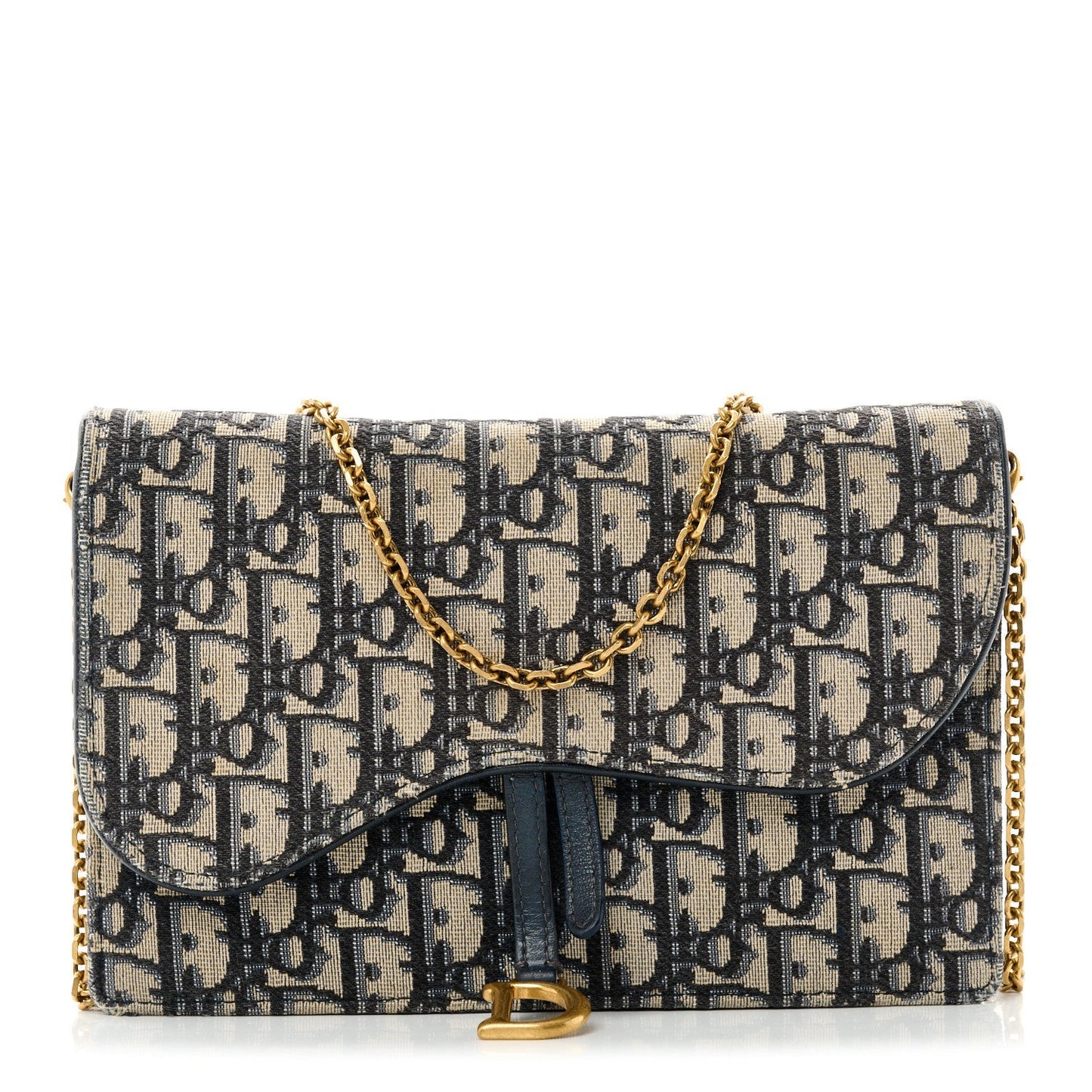 Oblique Saddle Chain Pouch Blue