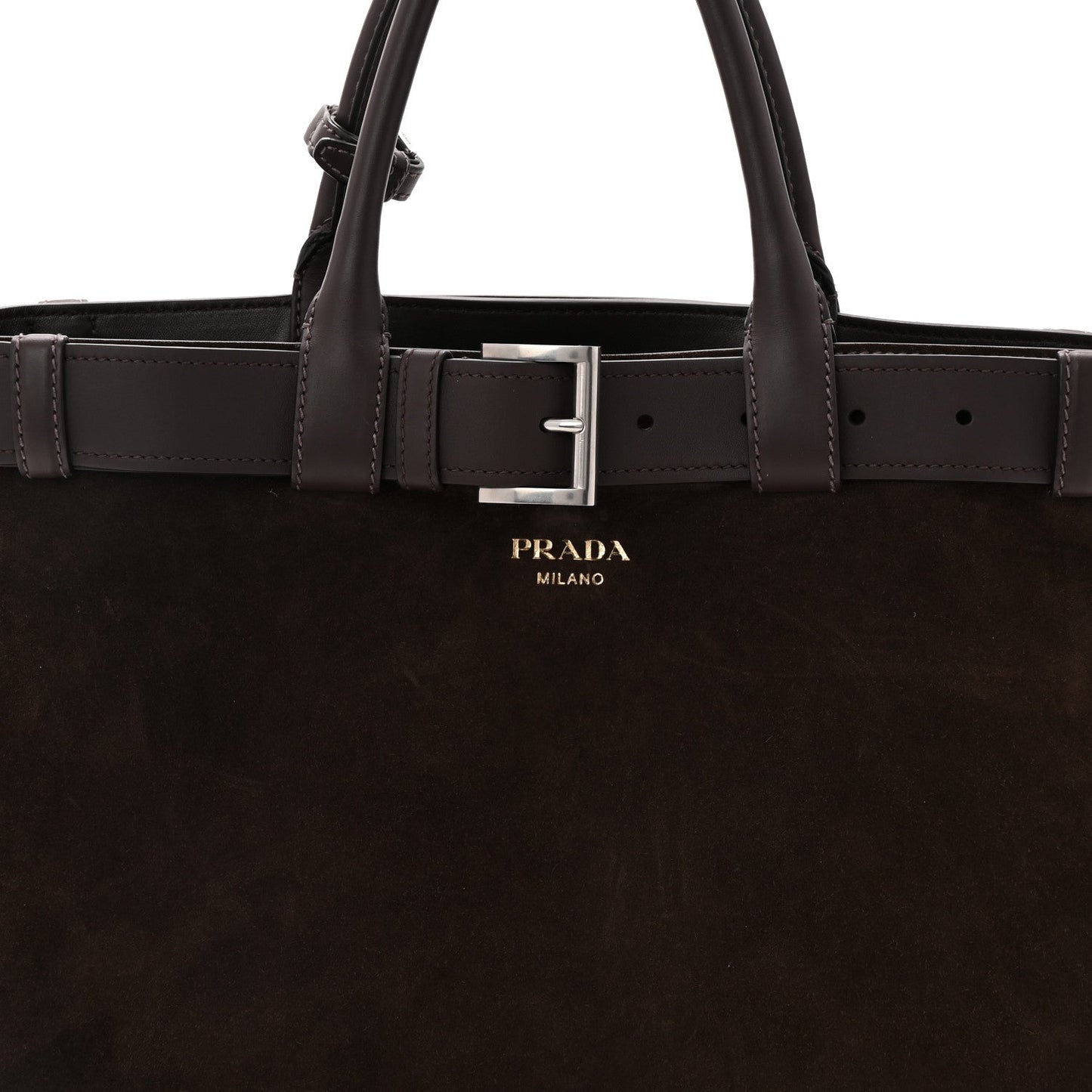 Scamosciato Large Buckle Bag With Belt Ebano
