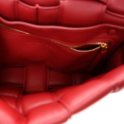 Nappa Maxi Intreccio Padded Cassette Crossbody Bag Dark Red