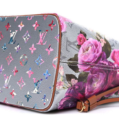 Metallic Monogram LV Garden Neverfull MM Silver