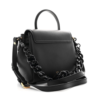 Grained Calfskin Small La Medusa Top Handle Bag Black