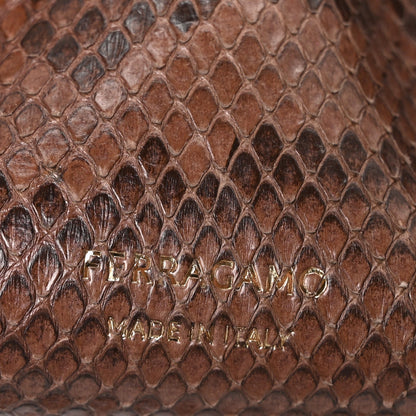Snakeskin Small Dumpling Soft Bag Testa di Moro