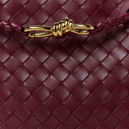 Nappa Intrecciato Small Andiamo Shoulder Bag Barolo