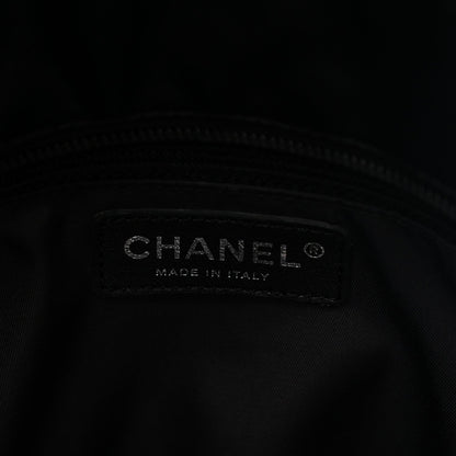 Coated Canvas Stitched XL Paris Biarritz Tote Black