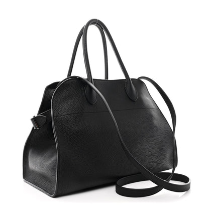 Matte Grained Calfskin Soft Margaux 12 Black
