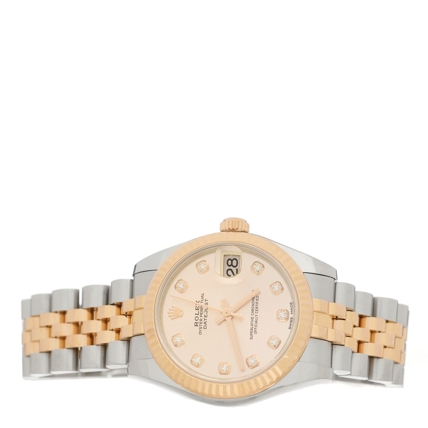 Stainless Steel 18K Everose Gold Diamond 31mm Oyster Perpetual Datejust Watch Pink 178271