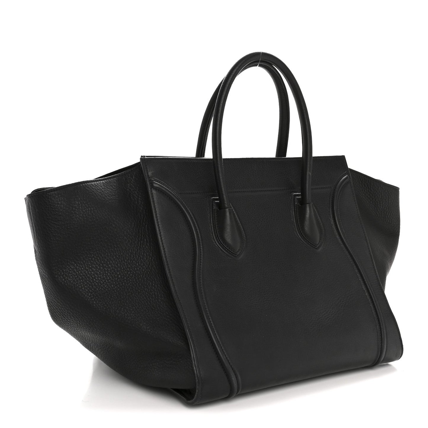 Grained Calfskin Medium Phantom Luggage Black