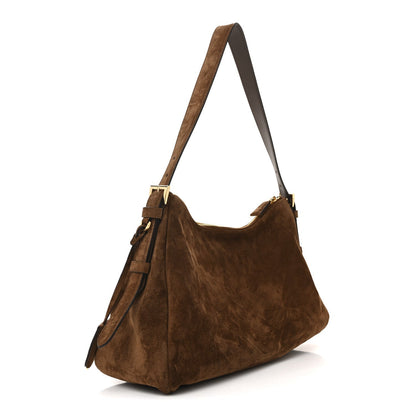 Scamosciato Suede Large Aimee Shoulder Bag Cacao