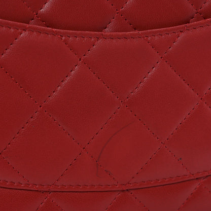 Lambskin Quilted Wallet On Chain WOC Red Pink