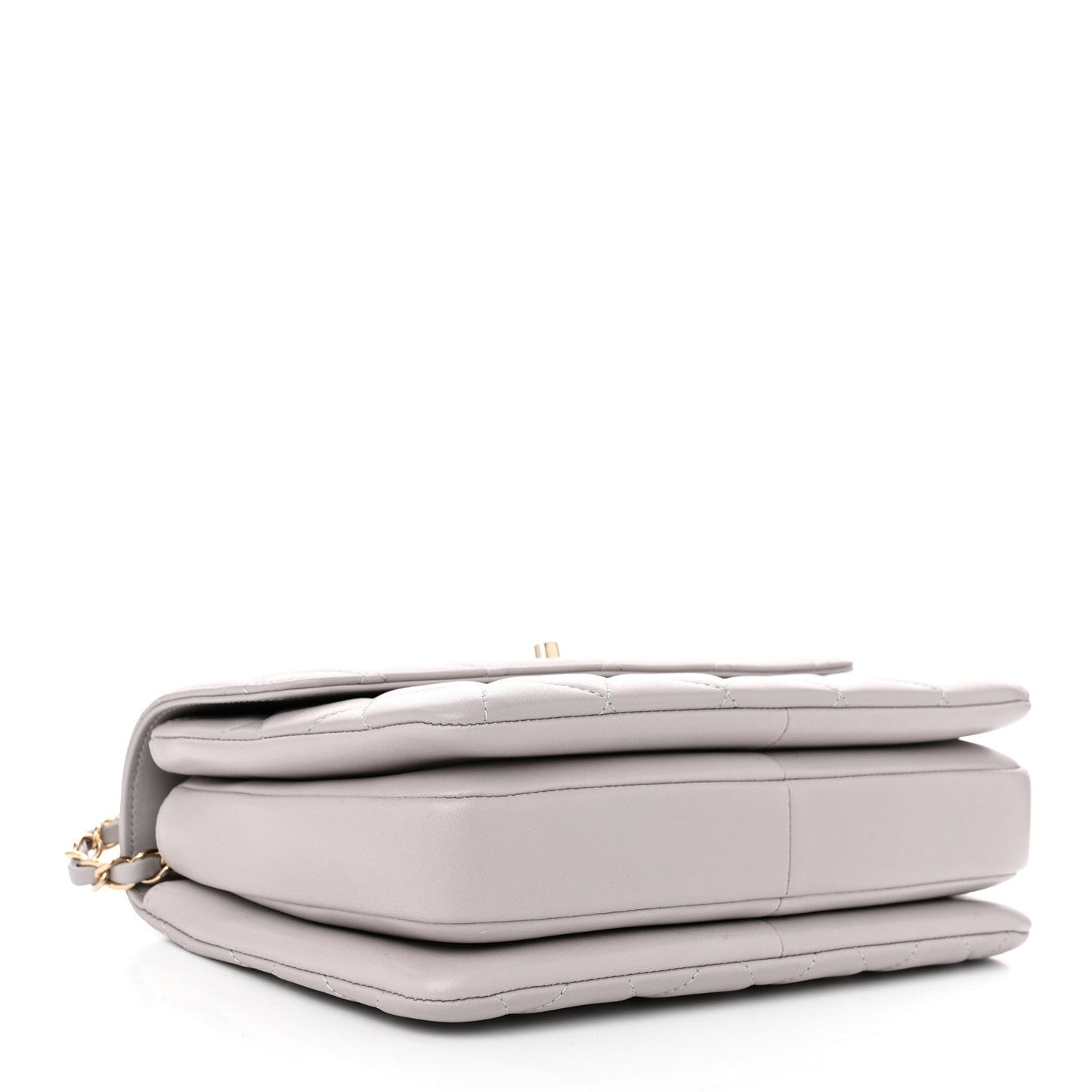 Lambskin Quilted Small Trendy CC Flap Dual Handle Bag Grey