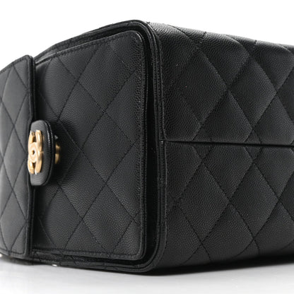 Caviar Quilted Small Chanel 25 Handbag Black