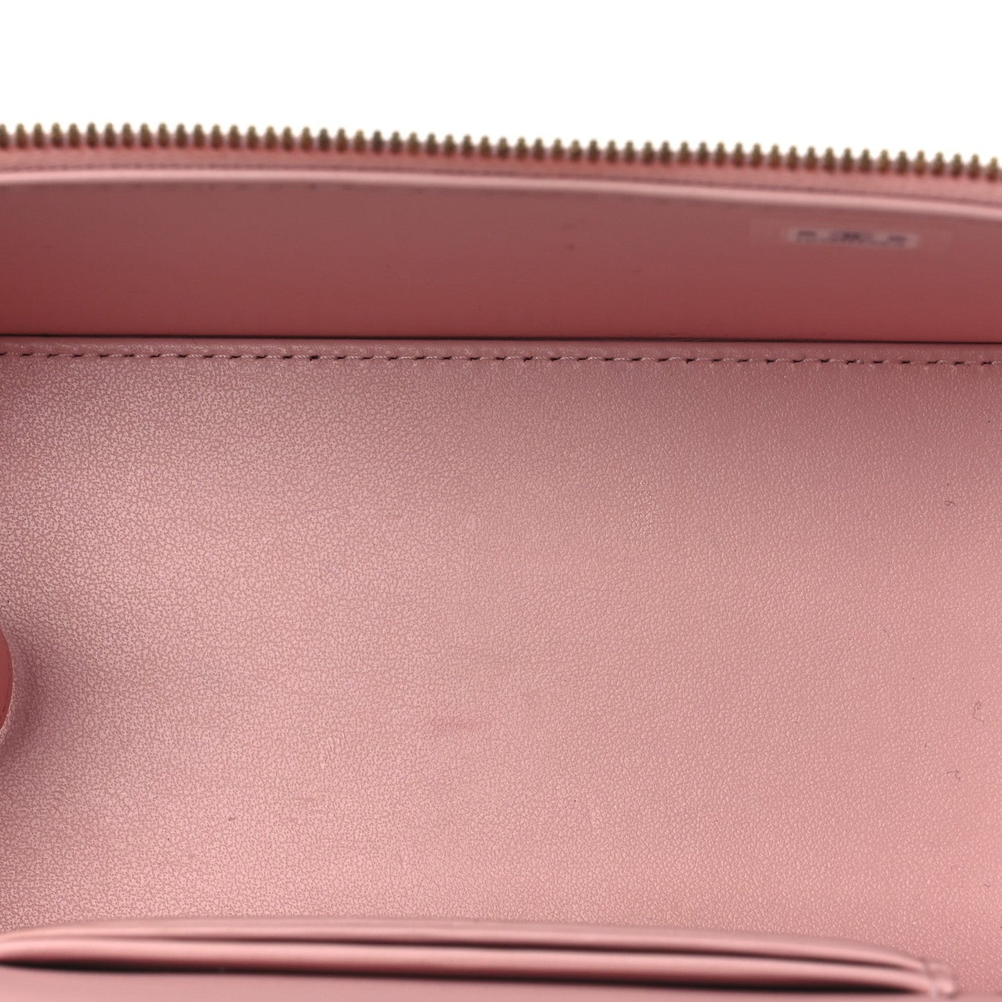 Caviar Quilted Crystal CC Logo Vanity Case With Chain Pink