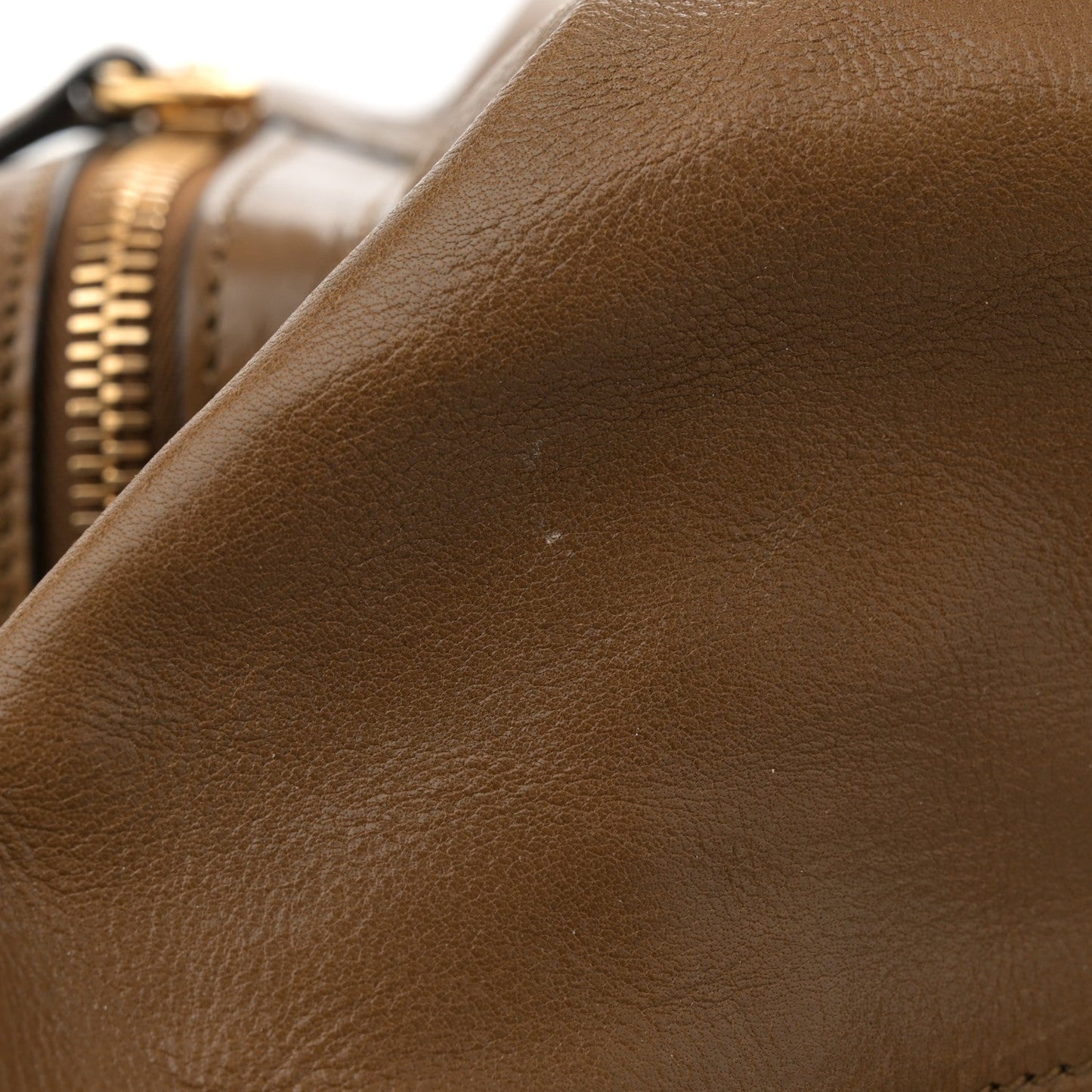 Shiny Calfskin Large Double Carrry Camera Bag Dark Khaki