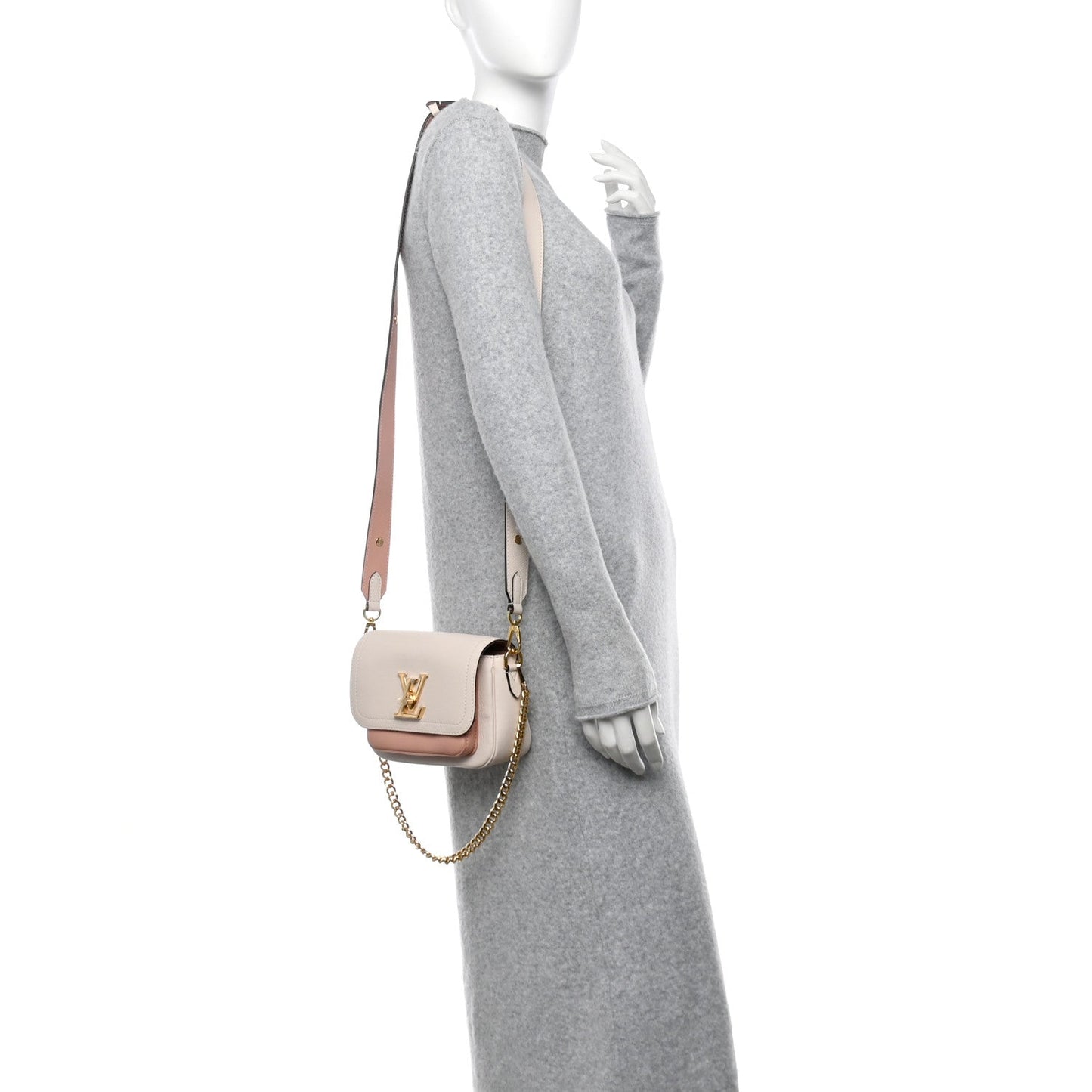 Grained Calfskin Lockme Tender Quartz