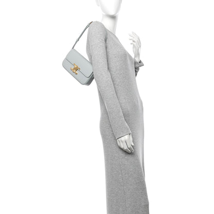 Natural Calfskin Triomphe Shoulder Bag Ice Blue