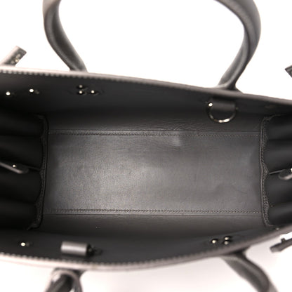Grained Calfskin Topstitch Baby Sac De Jour Fog