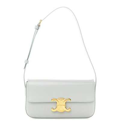 Natural Calfskin Triomphe Shoulder Bag Ice Blue